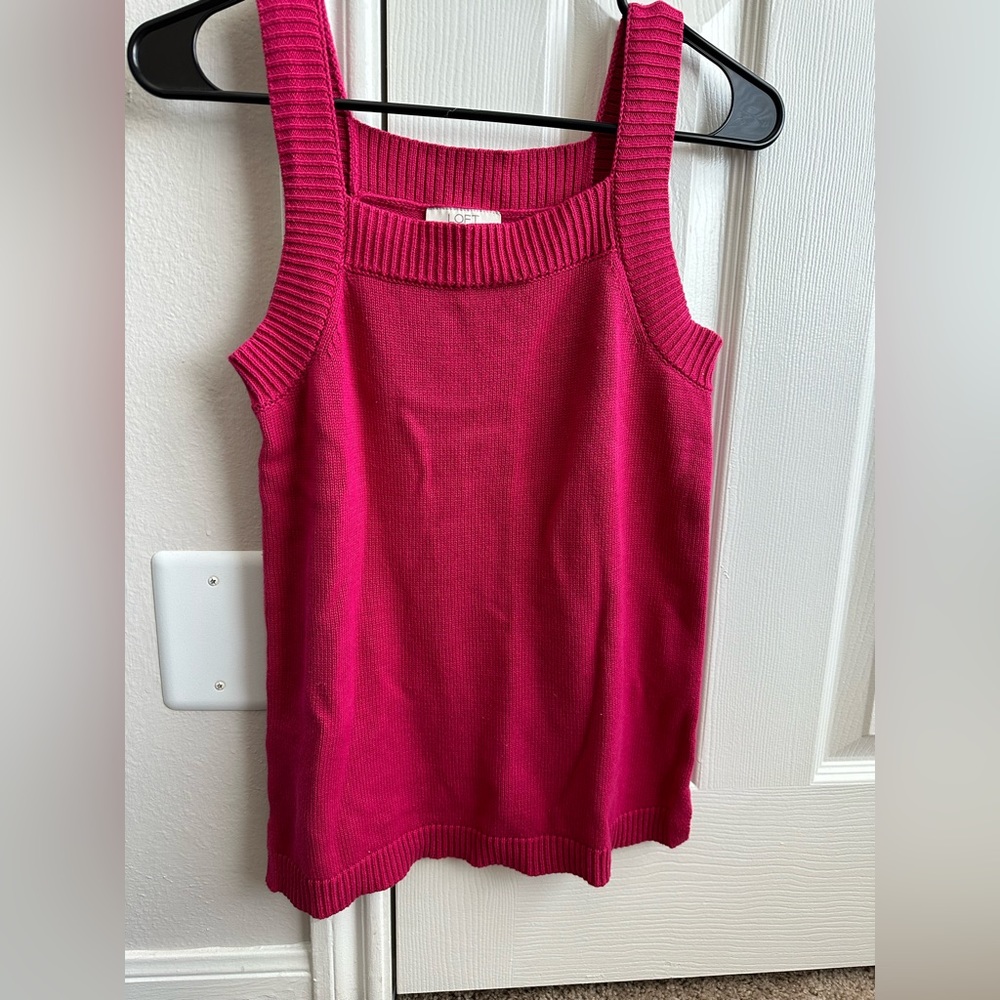 Deep pink knit tank from Loft.